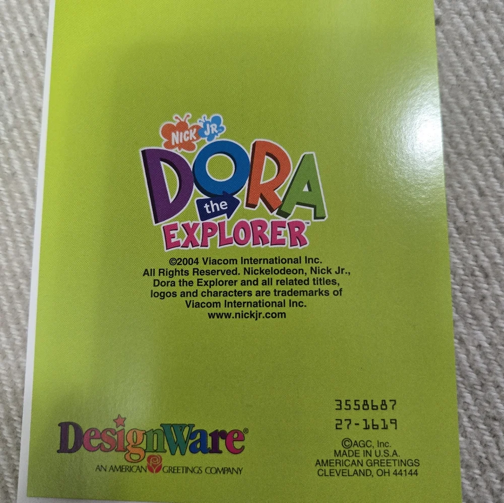 Vintage Y2K early 2000s Dora the Explorer party invitations, thank you cards
